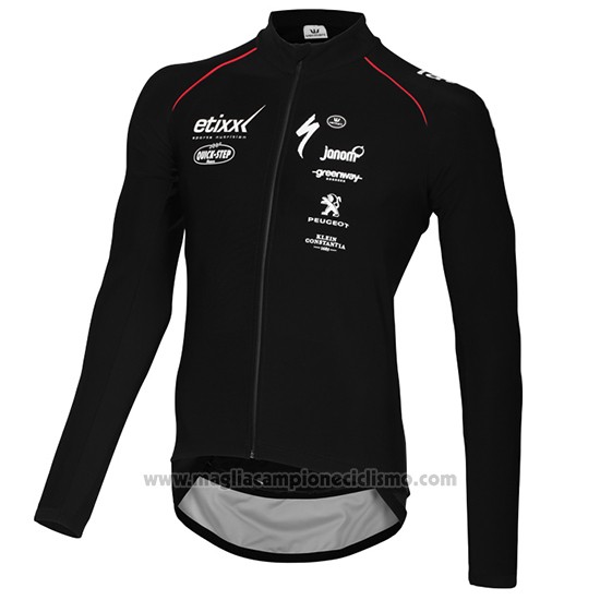2015 Abbigliamento Ciclismo Ettix Quick Step Nero Manica Lunga e Salopette